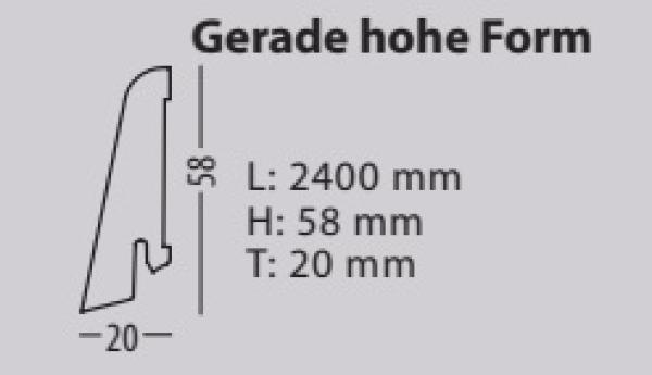 Corpet - passende Vinylsockelleiste modern 15 x 38,5 x 2400mm